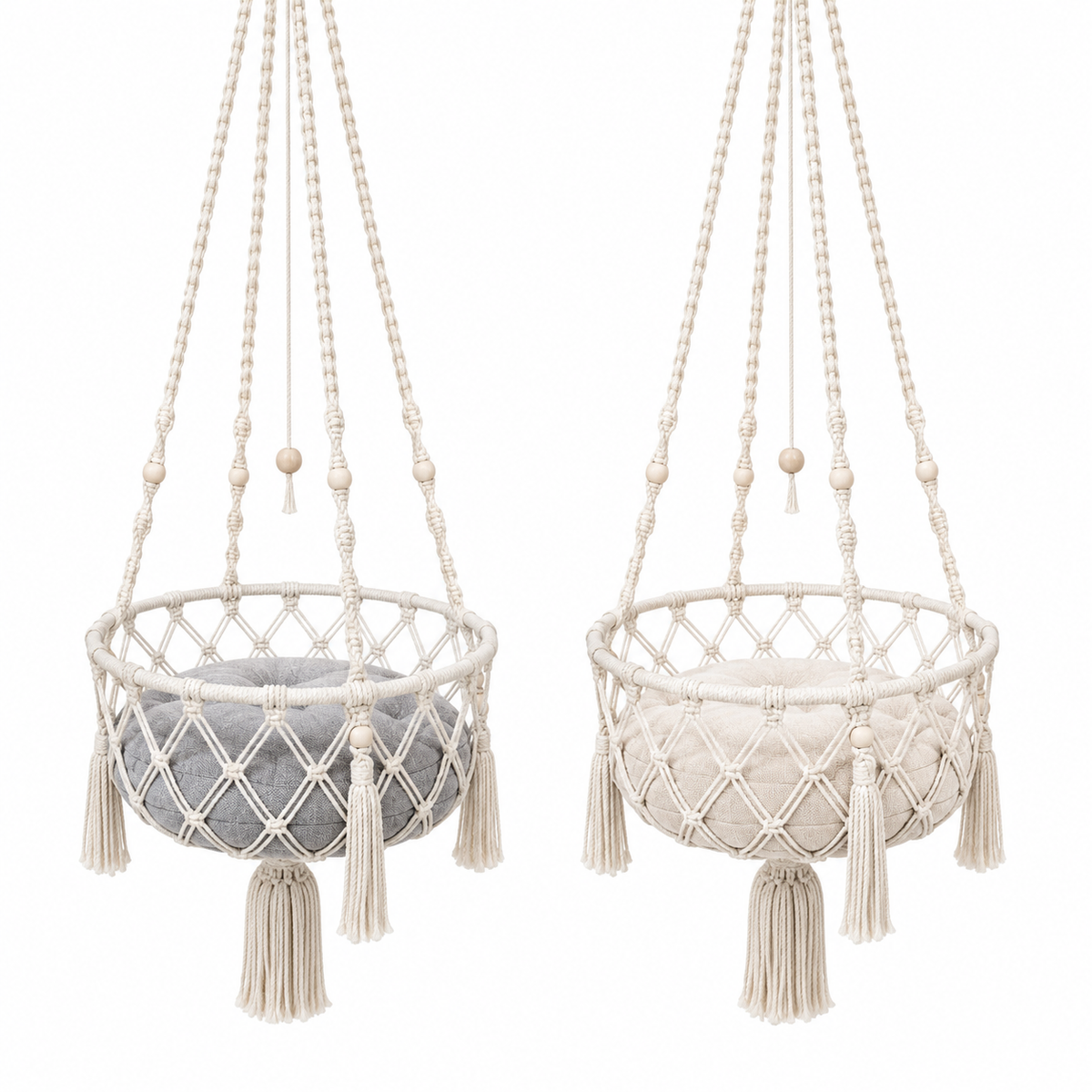 Luxuriöses Hängendes Katzenbett im Boho-Stil
