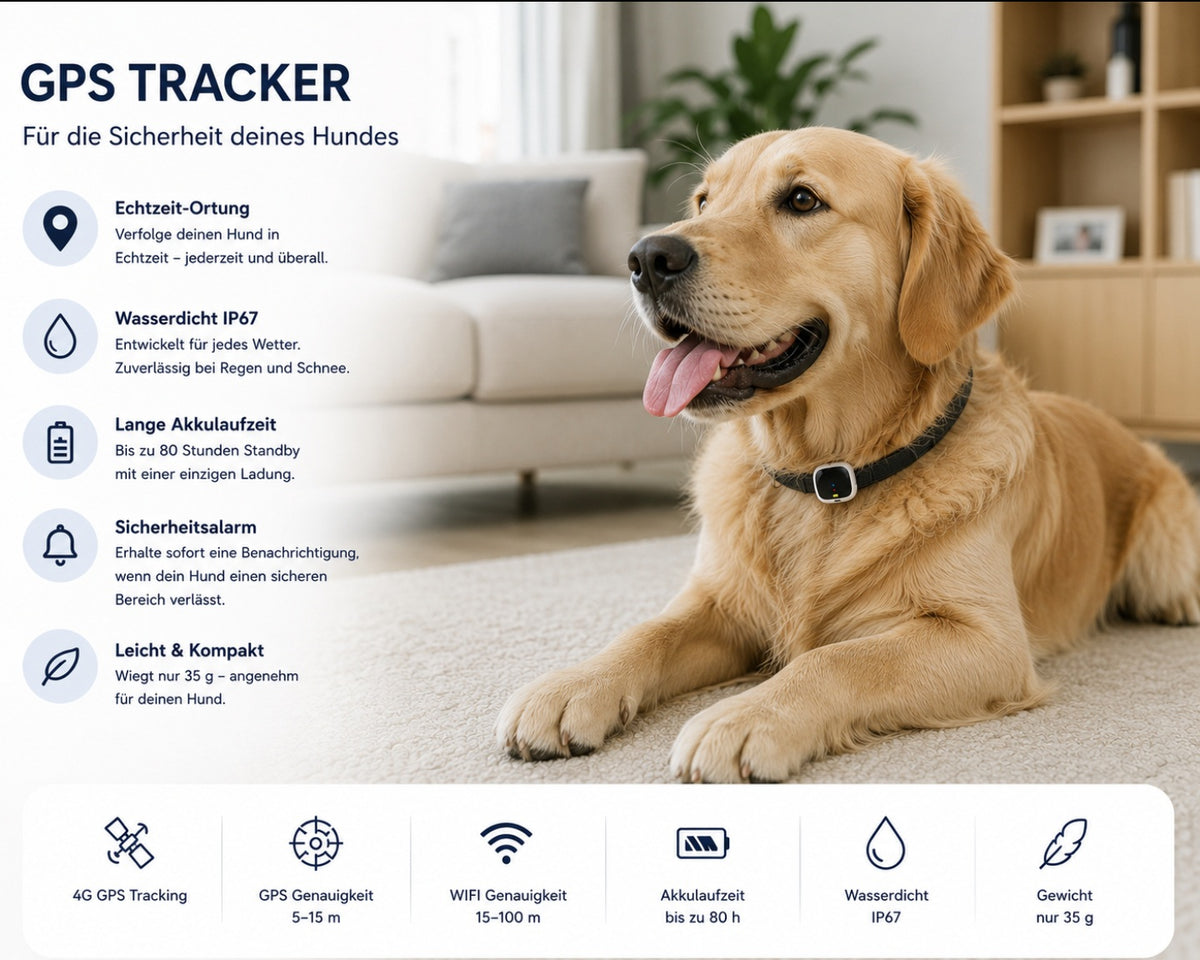 Luxcoren™ Premium 4G GPS-Tracker für Hunde & Katzen mit Echtzeit-Ortung