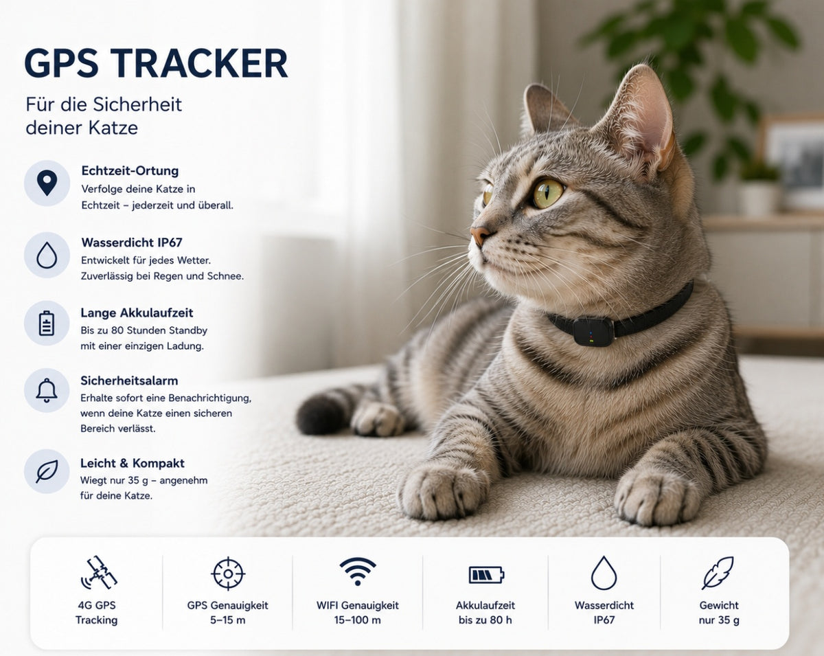 Luxcoren™ Premium 4G GPS-Tracker für Hunde & Katzen mit Echtzeit-Ortung