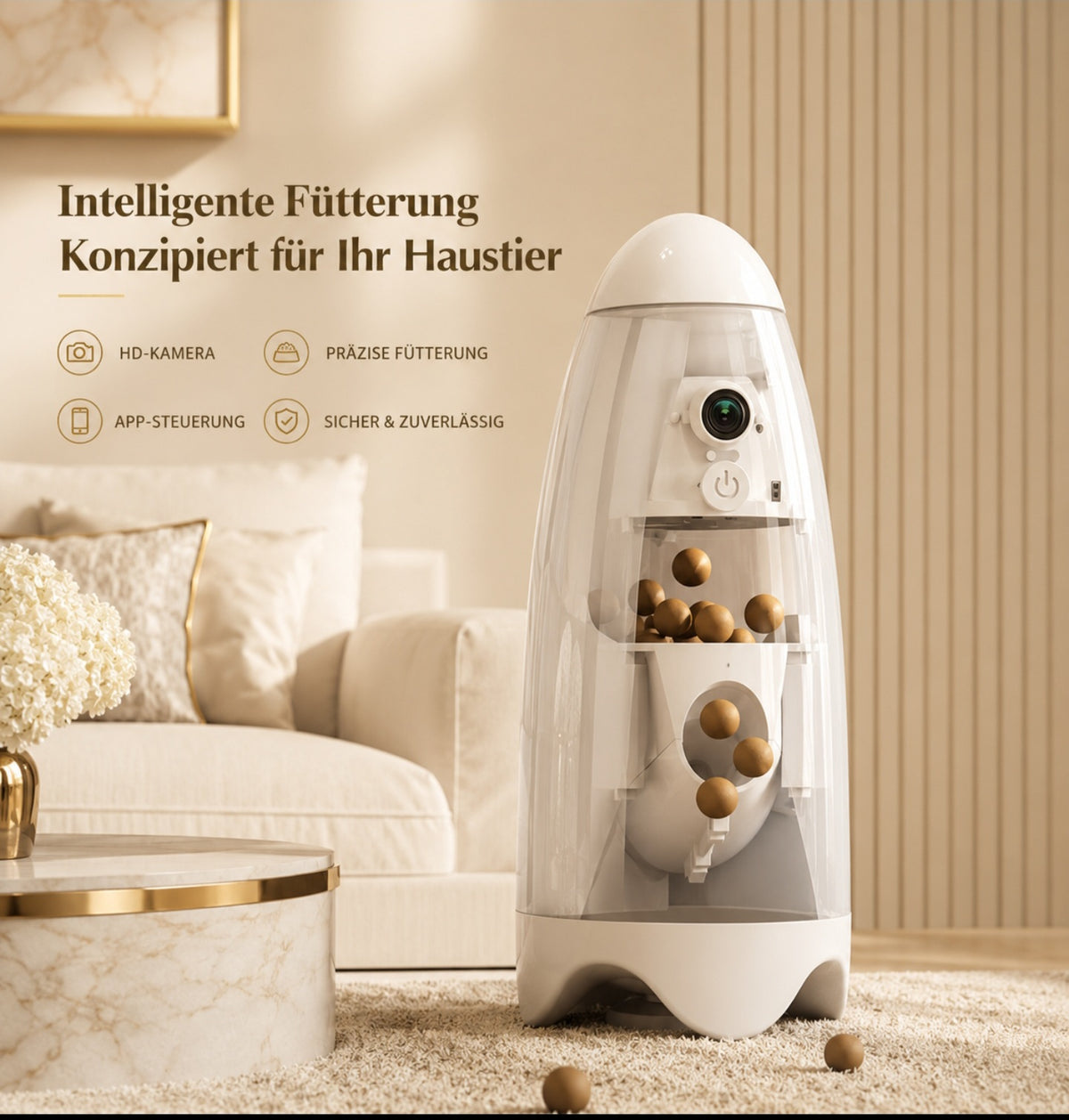 Luxcoren™ Intelligenter Futterautomat mit HD-Kamera & App-Steuerung für Hunde und Katzen