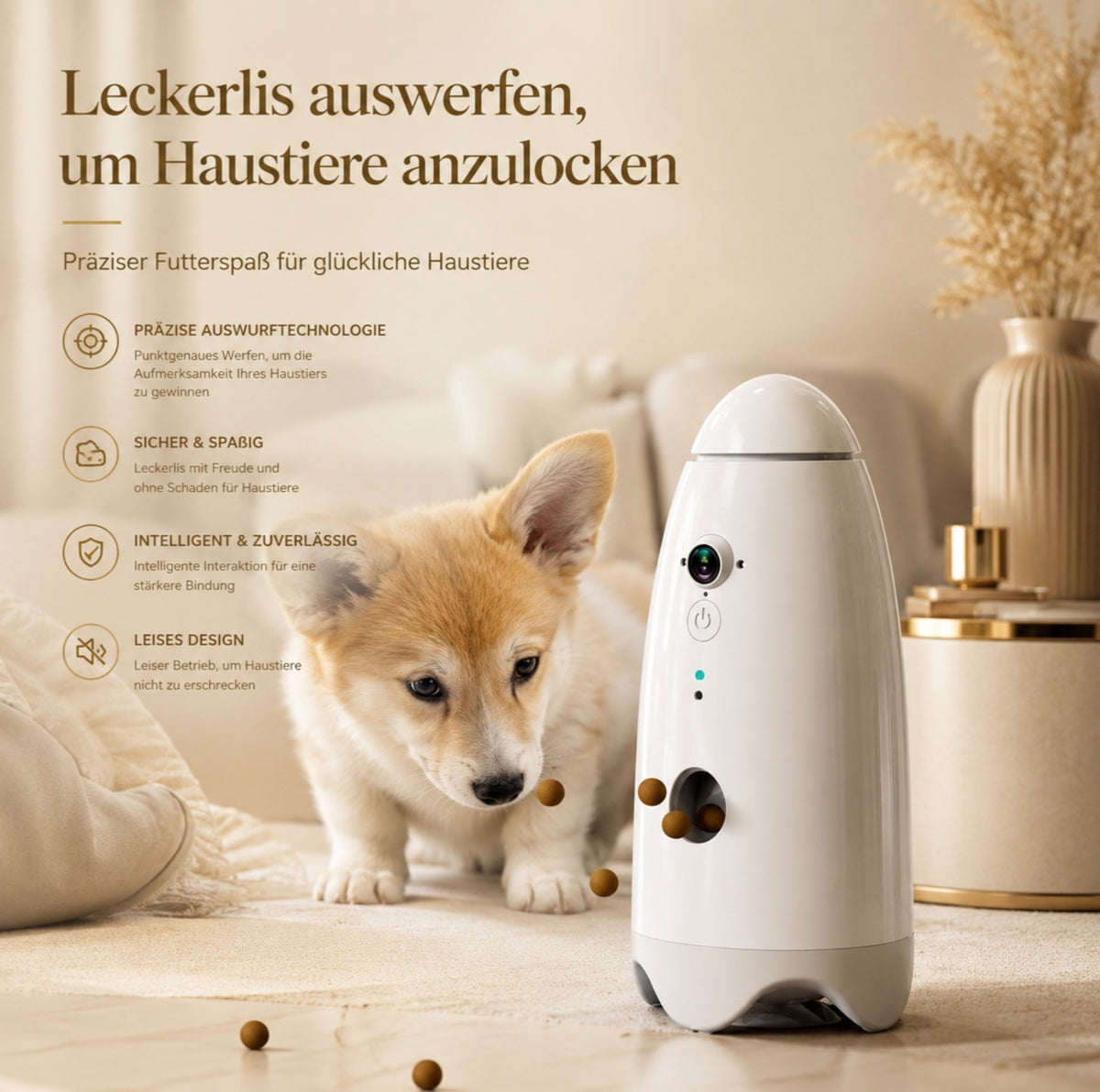 Luxcoren™ Intelligenter Futterautomat mit HD-Kamera & App-Steuerung für Hunde und Katzen