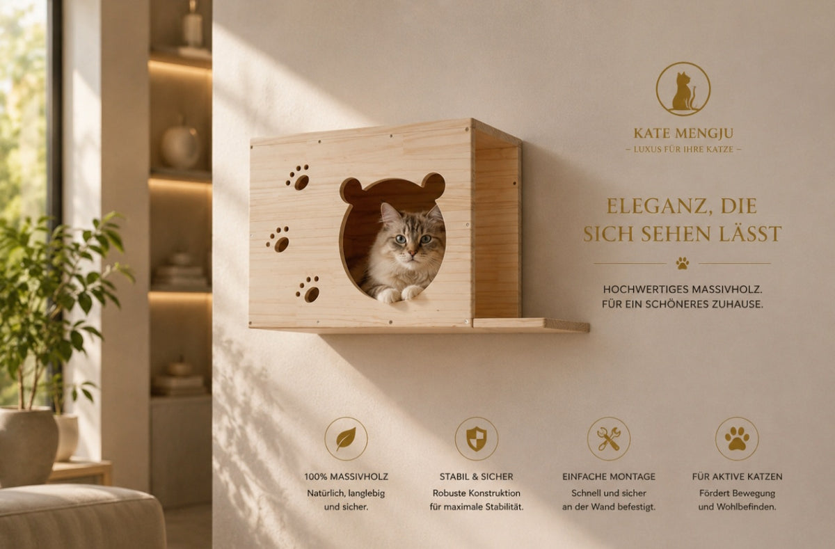 Premium Kletterwand für Katzen aus Massivholz