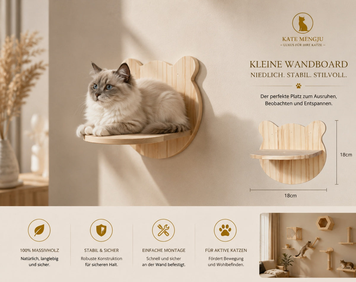 Premium Kletterwand für Katzen aus Massivholz