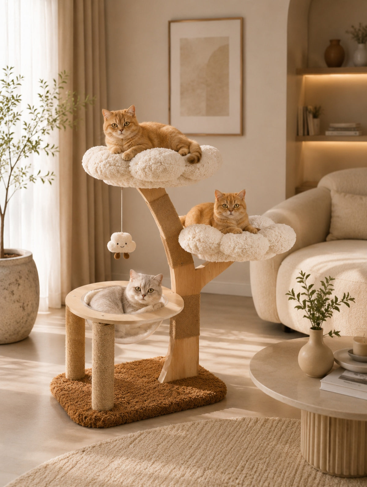 Luxcoren™ Premium Katzenkratzbaum mit Blüten-Design