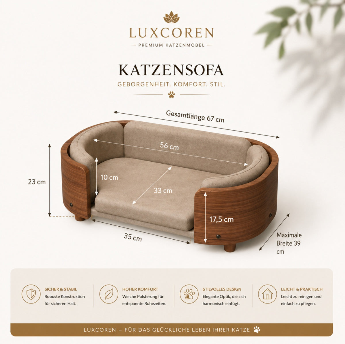 Luxcoren™ Designer-Holzbett für Hunde & Katzen