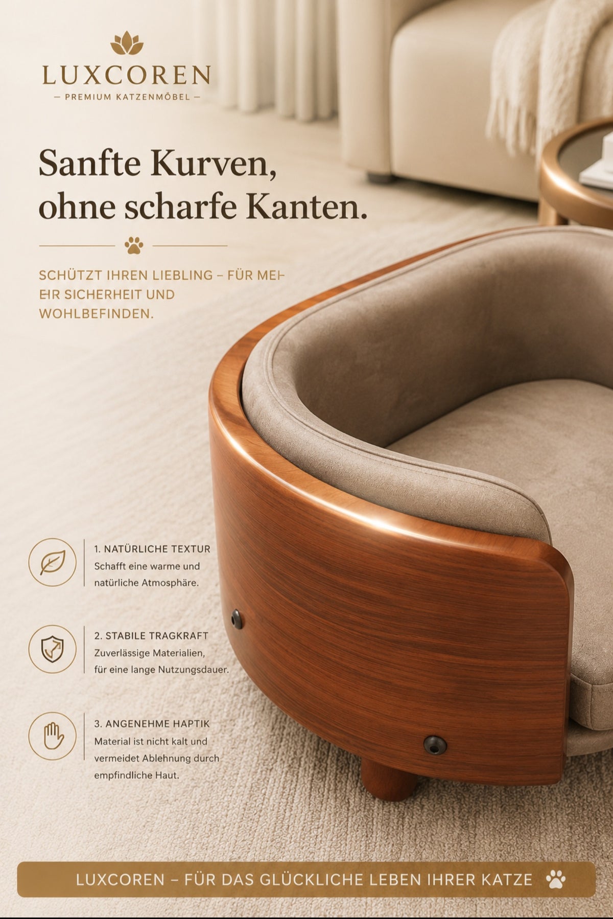 Luxcoren™ Designer-Holzbett für Hunde & Katzen