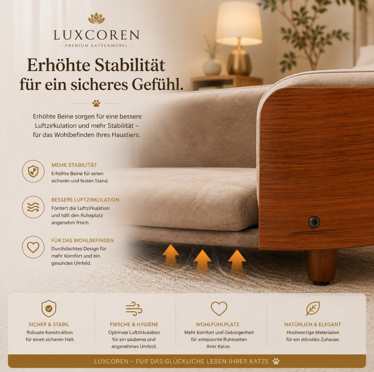 Luxcoren™ Designer-Holzbett für Hunde & Katzen
