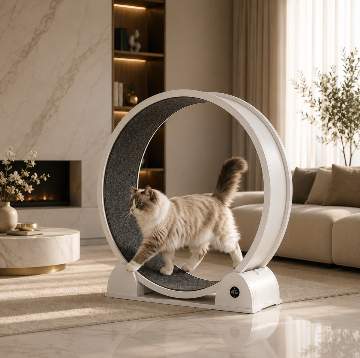 Luxcoren Intelligentes Katzenlaufrad mit LED-Display – Premium, Leise & Für Alle Katzen