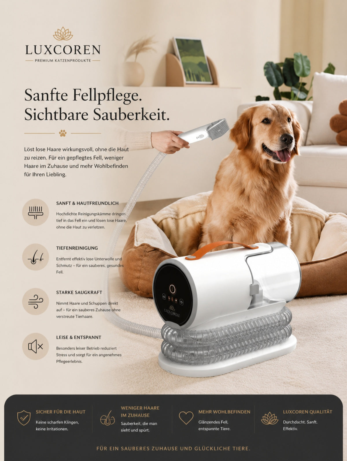 Luxcoren Premium Katzentoilette mit App – Smart, Selbstreinigend & Geruchsfrei