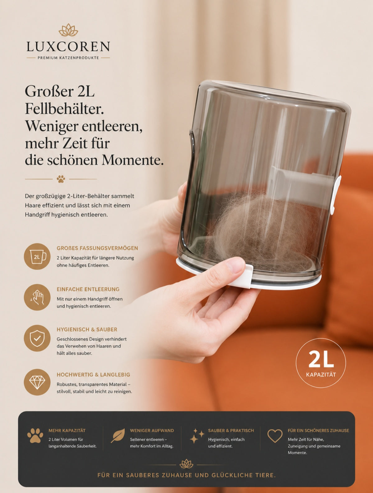 Luxcoren Premium Katzentoilette mit App – Smart, Selbstreinigend & Geruchsfrei
