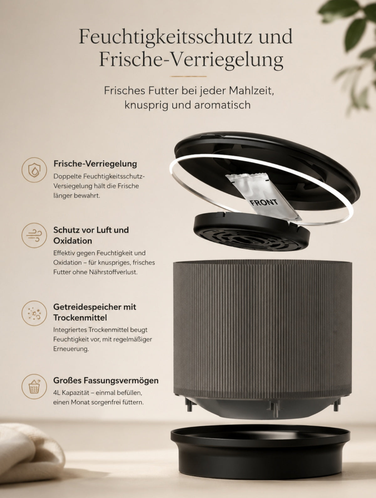 Luxcoren Smart Futterautomat mit HD-Kamera, WLAN & App – Für Hunde & Katzen
