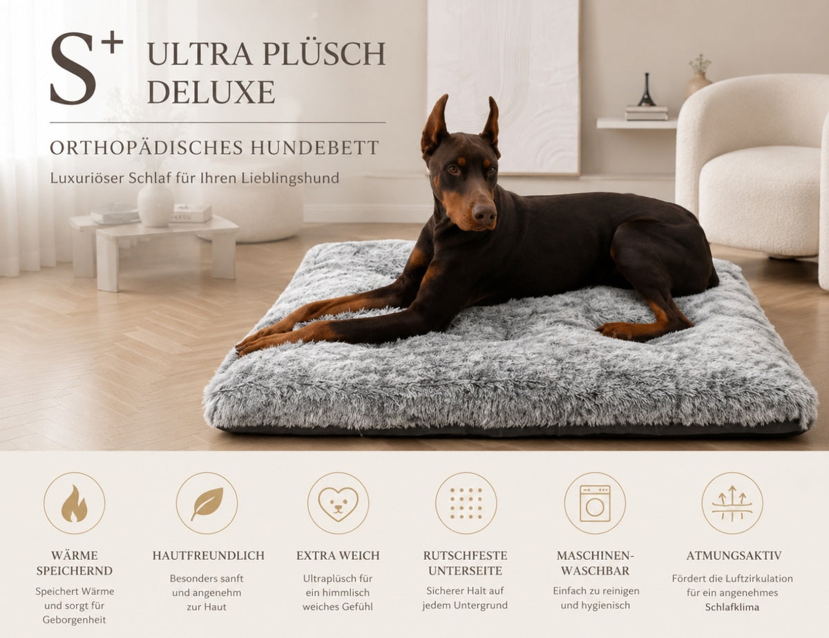 Luxcoren Deluxe Plüsch-Hundebett – Ultraweich, Waschbar & Orthopädisch