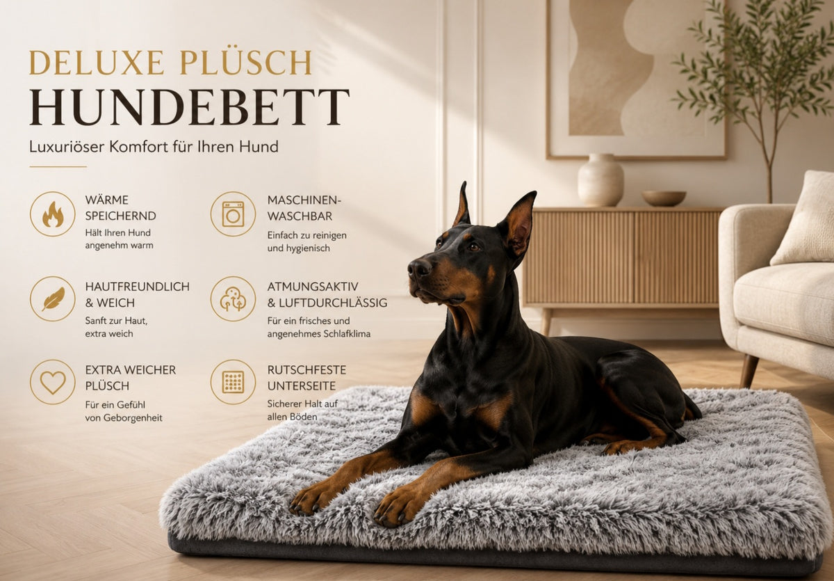 Luxcoren Deluxe Plüsch-Hundebett – Ultraweich, Waschbar & Orthopädisch