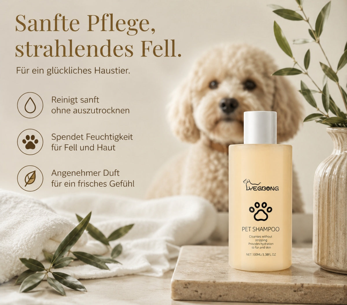 Luxcoren Premium Hunde- & Katzenshampoo mit Aloe Vera – Sanfte Reinigung & Pflege
