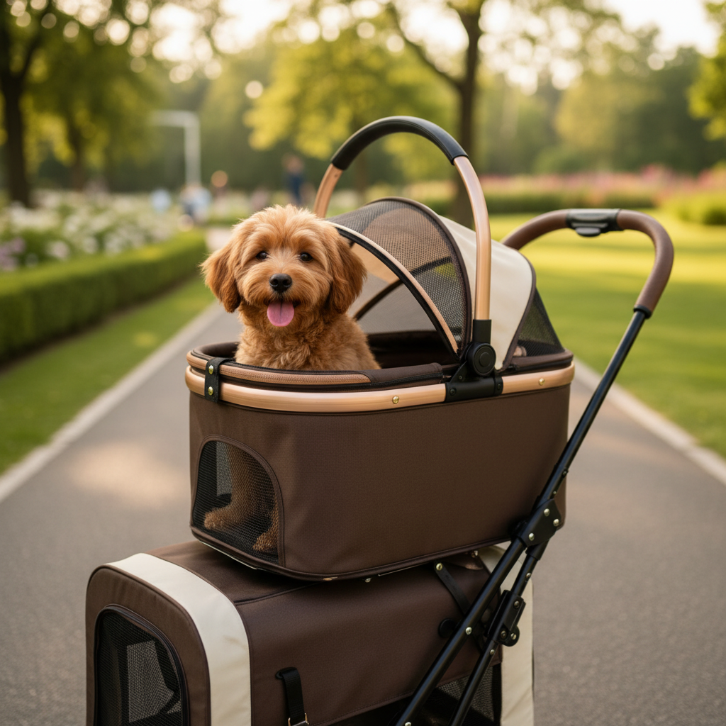 Carrito de mascotas - Perro dentro