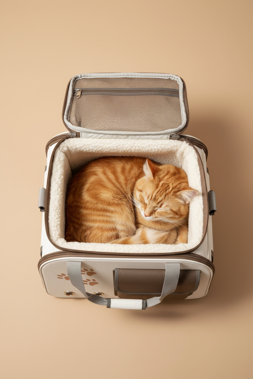 Cat sleeping beige