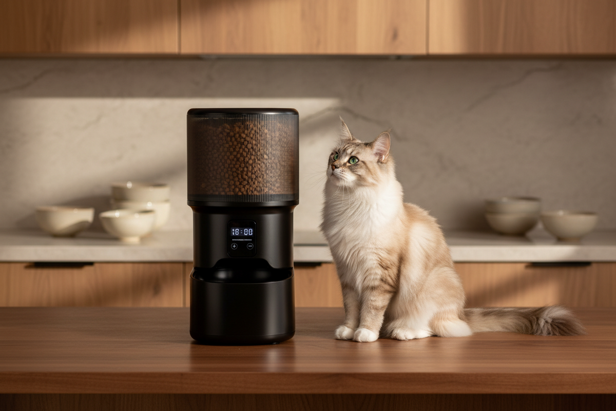 Luxcoren Smart Futterautomat mit HD-Kamera, WLAN & App – Für Hunde & Katzen
