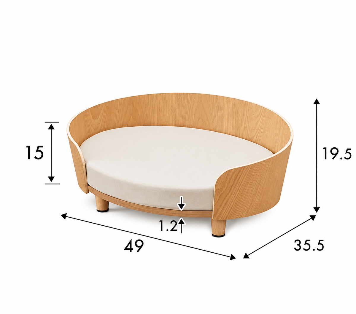 Luxuriöses Holzbett für Katzen & kleine Hunde