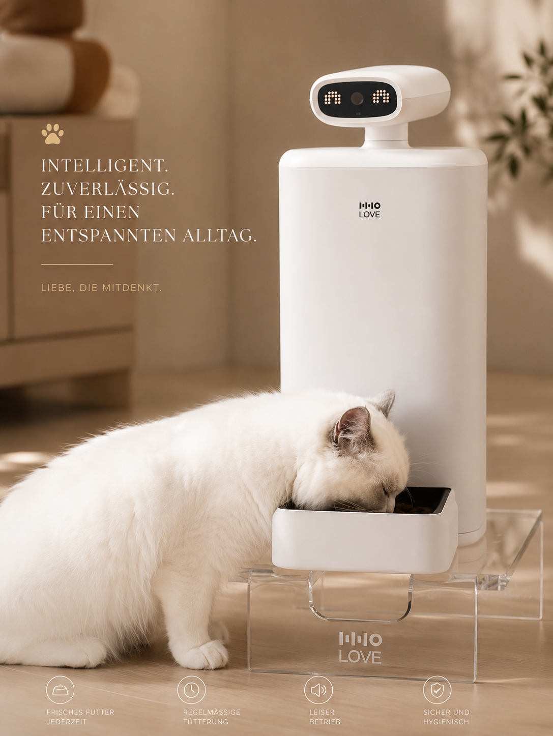 Smart Automatischer Futterspender mit 360° Kamera für Hunde & Katzen