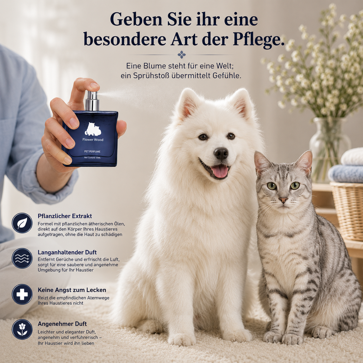 Premium Haustierparfüm für Hunde und Katzen – Langanhaltender Frischeduft