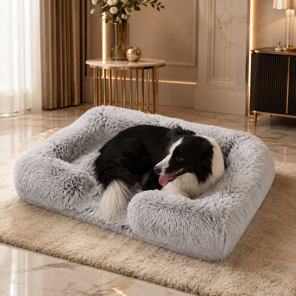 Luxuriöses Plüsch-Hundebett für Hunde & Katzen