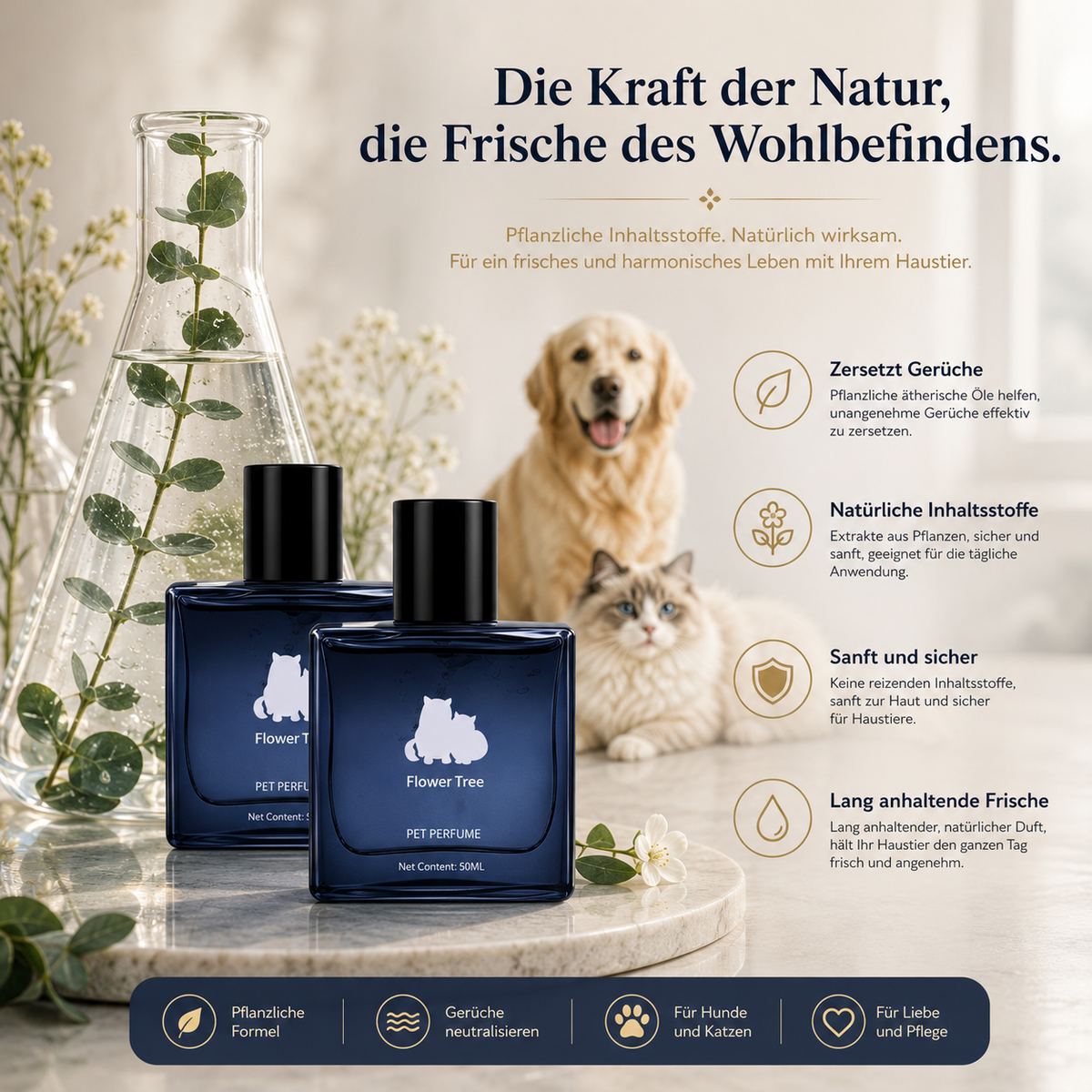 Premium Haustierparfüm für Hunde und Katzen – Langanhaltender Frischeduft