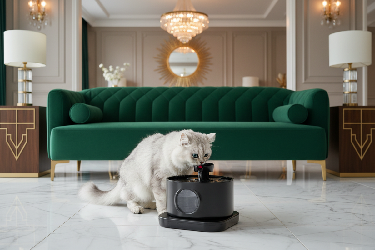 Luxcoren Smart Trinkbrunnen 2,8L – Kabellos, Leise & Mit 5200mAh Akku