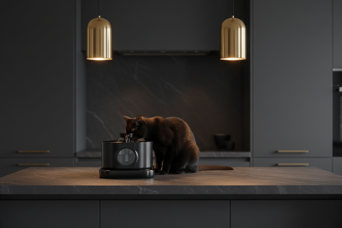 Luxcoren Smart Trinkbrunnen 2,8L – Kabellos, Leise & Mit 5200mAh Akku