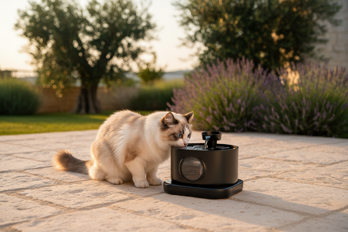 Luxcoren Smart Trinkbrunnen 2,8L – Kabellos, Leise & Mit 5200mAh Akku