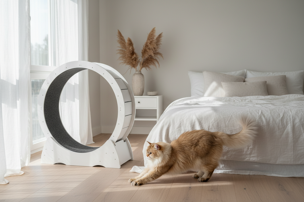 Premium Katzenlaufrad aus Holz – Leise & Stabil