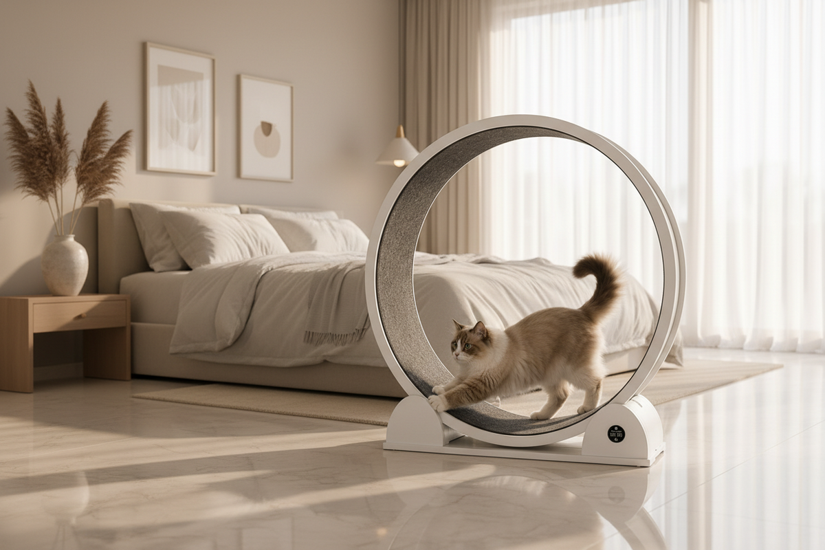 Luxcoren Intelligentes Katzenlaufrad mit LED-Display – Premium, Leise & Für Alle Katzen