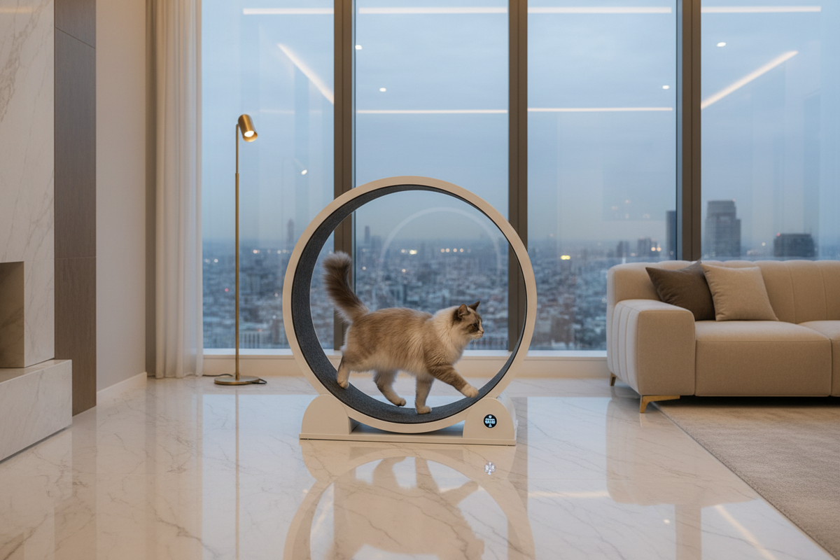 Luxcoren Intelligentes Katzenlaufrad mit LED-Display – Premium, Leise & Für Alle Katzen